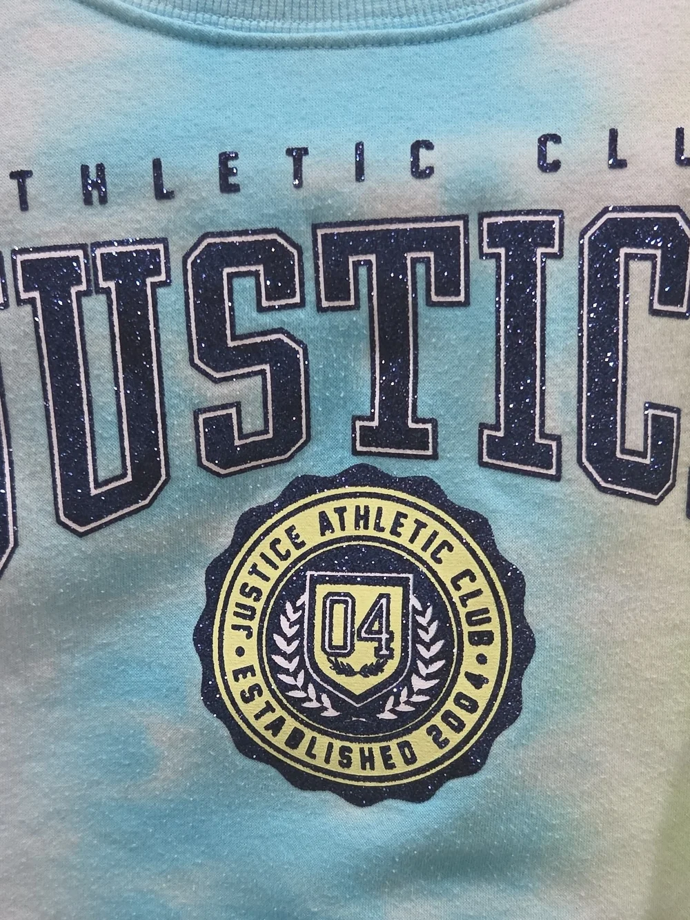 Justice Girls L Tie-Dye Cropped Crewneck Fleece Pullover Sweatshirt